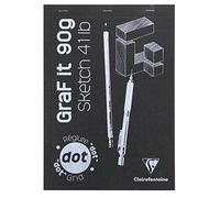 Clairefontaine 96653C GraF'it - Bloc de grabado (80 hojas, papel de dibujo cruzado, con puntadas, DOT - hojas desmontables, A4, 21 x 29,7 cm, 90 g, color cubierta aleatoria)