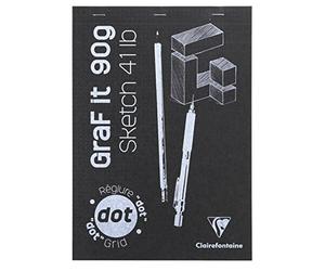 Clairefontaine 96653C GraF'it - Bloc de grabado (80 hojas, papel de dibujo cruzado, con puntadas, DOT - hojas desmontables, A4, 21 x 29,7 cm, 90 g, color cubierta aleatoria)