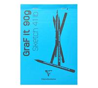 Clairefontaine 96669C - Pack de 5 bloques de bocetos GRAF IT, DIN A6 10,5 x 14,8 cm, encolado en la cabeza, 80 hojas de 90 g, turquesa, 1 paquete