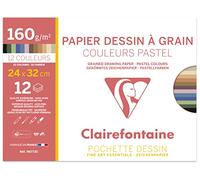 Clairefontaine 96772C - Papel de dibujo Etival, 34 x 25,5 x 0,4 cm, colores surtidos