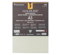 Clairefontaine 96818C Paquetee de Cartones para Paspartú Goldline A3 29,7x42 cm 1,25 mm de Espesor - 10 Hojas Contrachapadas Alma Blanca - Surtido Claro - Ideal para el Enmarcado