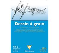 Clairefontaine 97118C - Bloc de dibujo papel blanco grano, 20 hojas 21 x 29,7 cm 125 g