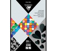 Clairefontaine 97245C Bloc de 20 Feuilles de Papier Noir - Format A4 (21x29,7cm) - Papier 120g/m² pour Bricolage et Dessins - Loisirs Créatifs Enfants et Adultes