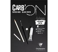 Clairefontaine 975038 C Carbon - Bloc encolado 20 hojas 120 g de papel de color negro A4/210 x 297 mm