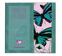 Clairefontaine 97507C - Un carnet de coloriage adulte de 36 pages imprimées 20x20 cm 120g, Papillon