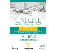Clairefontaine 975108C - Un bloc encollé de Calque supérieur 40 feuilles 42x59,4 cm 110g