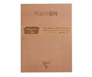 Clairefontaine 975172C - Bloc Paint'On 50 hojas de colores surtidos pegadas y flecos 1 lado 22, 9 x 30, 5 cm, tapa kraft