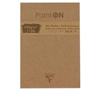 Clairefontaine 975173C - Bloc Paint'On 50 hojas de colores surtidos pegadas y flecos 1 lado 17 6 x 25 cm, tapa kraft