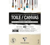 Clairefontaine 975211C - Bloc de tela de grano de arena natural (polialgodón, 210 g, 10 hojas, 29, 7 x 42 cm)