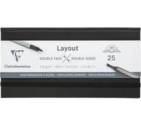 Clairefontaine 975341C Libreta Layout Doble-Cara Apertura a Plano - 25 Hojas Papel de Dibujo Blanco Extra Liso 11x22 cm 220g - Ideal para el Dibujo al Rotulador a Alcohol, Tinta de China y Line Art