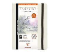 Clairefontaine 975442C - Un cuaderno cosido de papel de dibujo Fuente blanco satinado 24 páginas 21 x 16 cm 300 g + 4 hojas de papel de búho 200 g
