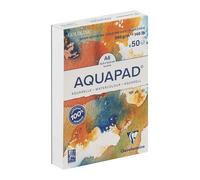 Clairefontaine 975720C Bloc Encollé Goldline Aquapad - 70 Feuilles Papier Aquarelle Blanc Grain Moyen Fin A5 14,8x21 cm 300g