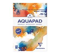 Clairefontaine 975724C Goldline Aqua - Bloc de papel de dibujo medio fino, 15 hojas, 59,4x84 cm, 300 g