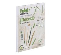 Clairefontaine 975740C - Bloc PaintON Recyclé A5 30 Feuilles Blanc 250g