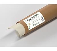 Clairefontaine 975935C - Rollo Bamboo - Papel 100% Bambú Acuarela Blanco Natural 100% vegano - Grano Finamente Marcado Calidad Profesional 1,30x5m 250g