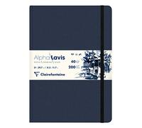 Clairefontaine 975962C - Libreta Cosida Alpha Lavado - 40 Hojas de Papel de Dibujo Liso Blanco Alpha Lavado A4 21x29,7 cm 200g - Ideal para las Artes Gráficas