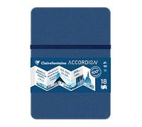 Clairefontaine 975967C - Libreta de Viaje Acordeón - 12 Pages Papel Acuarela Blanco Grano Medio Fino A6 10,5x14,8 cm 300g - Ideal para los Artistas Trotamundos