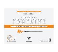Clairefontaine 976021C - Bloque encolado (4 lados, fuente extra blanca, 15 hojas, papel de acuarela extra blanco, 100% algodón, grano satinado, calidad profesional, 36 x 26 cm, 300 g)