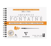 Clairefontaine 976030C - Álbum espiral (12 hojas, papel de acuarela extra blanco, 100% algodón, grano satinado, calidad profesional, 18 x 24 cm, 300 g)