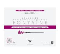 Clairefontaine 976044C Bloc encolado 4 Lados Fontaine Extra Blanco - 12 Hojas Papel Acuarela Extra Blanco 100% Algodón Grano Fin - Calidad Profesional 61x46cm 300g