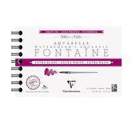 Clairefontaine 976049C - Álbum espiral (12 hojas, papel de acuarela extra blanco, 100% algodón, grano fino, calidad profesional, 12 x 18 cm, 300 g)
