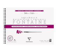 Clairefontaine 976052C Álbum Espiral Fontaine Extra Blanco - 12 Hojas Papel Acuarela Extra Blanco 100% Algodón Grano Fin - Calidad Profesional 30x40cm 300g