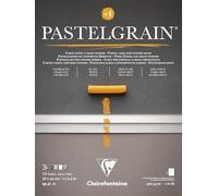 Clairefontaine 976057C Bloc Collé PastelGrain n°1-12 Feuilles Carte Spéciale pour Pastels Secs - 18x24 cm 360g - Assorti teintes grises - Intercalaires en Papier Cristal