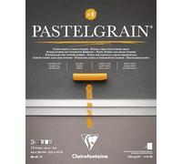 Clairefontaine 976058C Bloc Collé PastelGrain n°1-12 Feuilles Carte Spéciale pour Pastels Secs - 24x30 cm 360g - Assorti teintes grises - Intercalaires en Papier Cristal