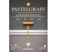 Clairefontaine 976059C Bloc Collé PastelGrain n°1-12 Feuilles Carte Spéciale pour Pastels Secs - 30x40 cm 360g - Assorti teintes grises - Intercalaires en Papier Cristal