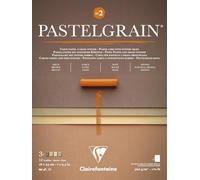 Clairefontaine 976060C Bloc Collé PastelGrain n°2-12 Feuilles Carte Spéciale pour Pastels Secs - 18x24 cm 360g - Assorti teintes naturelles - Intercalaires en Papier Cristal