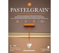 Clairefontaine 976061C Bloc Collé PastelGrain n°2-12 Feuilles Carte Spéciale pour Pastels Secs - 24x30 cm 360g - Assorti teintes naturelles - Intercalaires en Papier Cristal