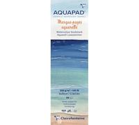 Clairefontaine 976073C Marcapáginas Acuarela Aquapad 6x20 cm 300g - 20 Hojas de Papel Acuarela Blanco Grano Medio Fino