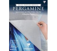 Clairefontaine 976100C Bloc Encollé Pergamine 24x32 cm 45g - 30 Feuilles Papier Cristal Souple Légèrement Transparent - Idéal pour Protéger des Dessins