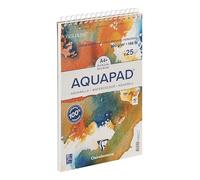 Clairefontaine 976103C Aquapad A4 - Bloque espiral microperforado (21 x 29,7 cm, 300 g, 25 hojas, papel de acuarela blanco, grano medio fino, ideal para la técnica húmeda