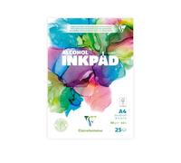 Clairefontaine 976107C Bloc Encollé Alcohol Inkpad A4 21x29,7 cm 90g - 25 Feuilles Papier pour Encres à Alcool Extra Blanc - Idéal pour le Fluid Painting avec des Encres à alcool