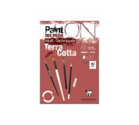 Clairefontaine 976152C - Bloque de encolado (multitécnico, terracota, A5, 14,8 x 21 cm, 250 g, 20 hojas, papel de dibujo multitécnico, grano ligeramente áspero - Terracota