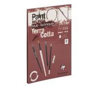 Clairefontaine 976153C Bloc Encollé PaintON Multi-techniques Terracotta A4 21x29,7 cm 250g - 20 Feuilles Papier Dessin Multi-techniques au Grain Légèrement Rugueux - Terracotta