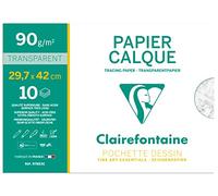 Clairefontaine 97883C - Estuche de dibujo escolar - 10 hojas de papel de calco muy transparente - A3 29,7x42 cm 90/95 g - Ideal para dibujar