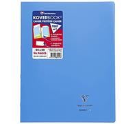 Clairefontaine 981413C - Un paquet de 10 cahiers piqués Koverbook 96 pages 24x32 cm 90g grands carreaux, couverture polypro (plastique) opaque (non transparente), Vert