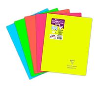 Clairefontaine 981423C - Koverbook NEON piqué PP opaque 24x32cm 96p seyès - couleur aléatoire