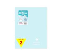 Clairefontaine 981472AMZC Un lot de 2 Cahiers Agrafés Koverbook - 24x32 cm - 96 Pages Petits Carreaux avec Marge 90 g - Couverture Polypro - bleu givré
