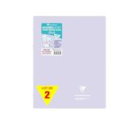 Clairefontaine 981475AMZC Un lot de 2 Cahiers Agrafés Koverbook - 24x32 cm - 96 Pages Petits Carreaux avec Marge 90 g - Couverture Polypro - lilas