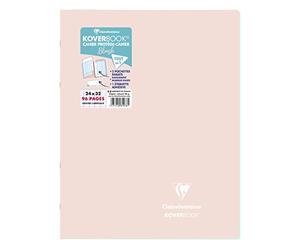 Clairefontaine 981478C - Koverbook BLUSH piqué PP bicolore opaque 24x32cm 96p séyès Rose poudré/Menthe à l'eau