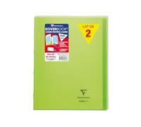 Clairefontaine 981603C Un Lot de 10 Cahiers Agrafés Koverbook Verts - 24x32 cm - 96 Páginas Petits Carreaux avec Marge - Papier Blanc 90 g - Couverture Polypro