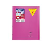 Clairefontaine 981608C Un Lot de 10 Cahiers Agrafés Koverbook Roses - 24x32 cm - 96 Páginas Petits Carreaux avec Marge - Papier Blanc 90 g - Couverture Polypro