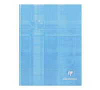 Clairefontaine 9842C - Un cahier broché rembordé rigide 192 pages 17x22 cm 90g petits carreaux, couverture carte pelliculée couleur aléatoire