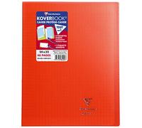 Clairefontaine 984404C - 1 Cuaderno Koverbook con Lomo Grapado - 24x32 cm - 48 Páginas Interior con Cuadrados Grandes - Papel Blanco 90 g - Cubierta Polipropileno