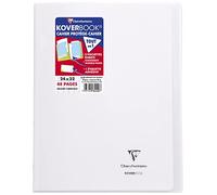 Clairefontaine 984420C - Un paquet de 10 cahiers piqués Koverbook 48 pages 24x32 cm 90g grands carreaux, couverture polypro (plastique) transparente, Incolore