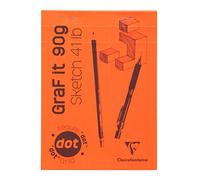 Clairefontaine A5 Graf It Dot Grid - Bloc de dibujo, 80 hojas, DIN A5, Naranja, Cuadrícula de puntos, 267 gramos