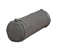 Clairefontaine Age Bag 77033 C - Estuche cilíndrico Longitud 21 x 6 cm de diámetro en auténtica piel de cordero gris